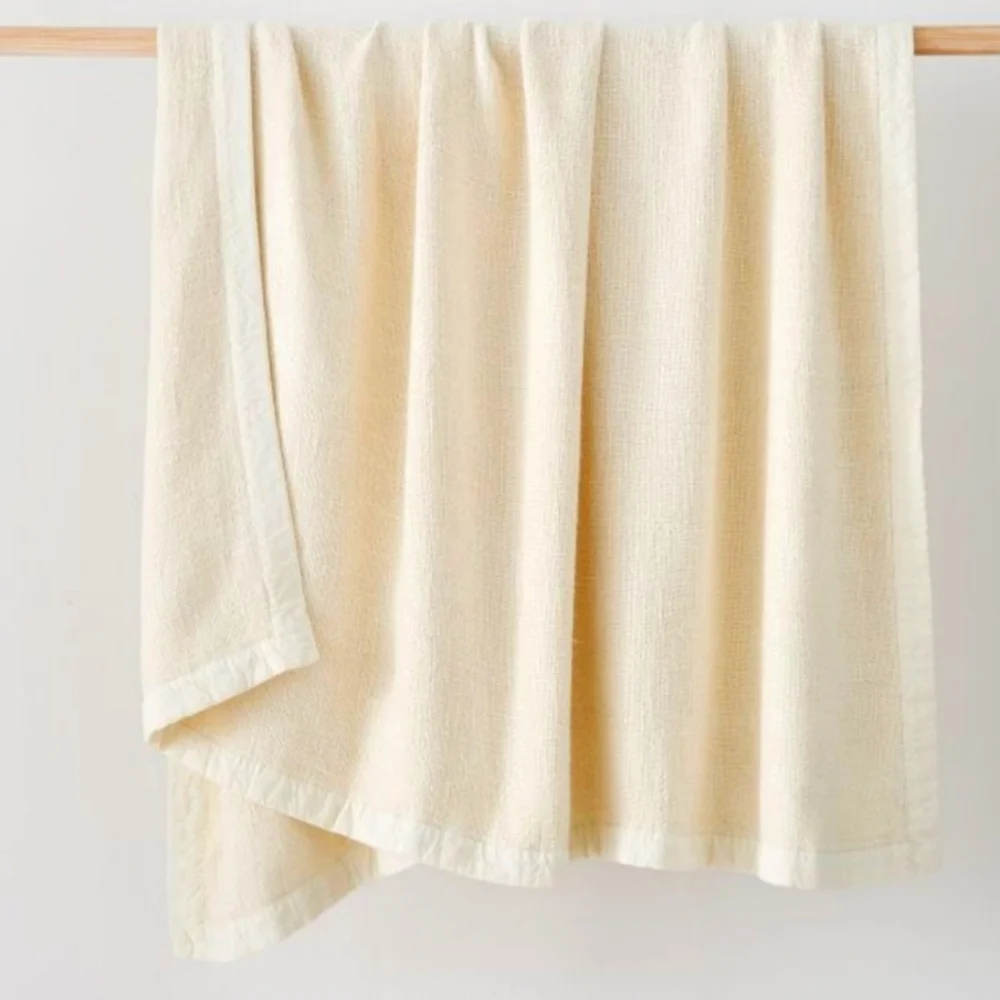 ❤️BUY 2 GET 1 FREE Viscose Linen Throw, Alabaster, Retail $129